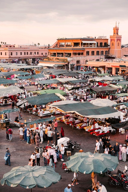 Marrakech medina streets in Morocco