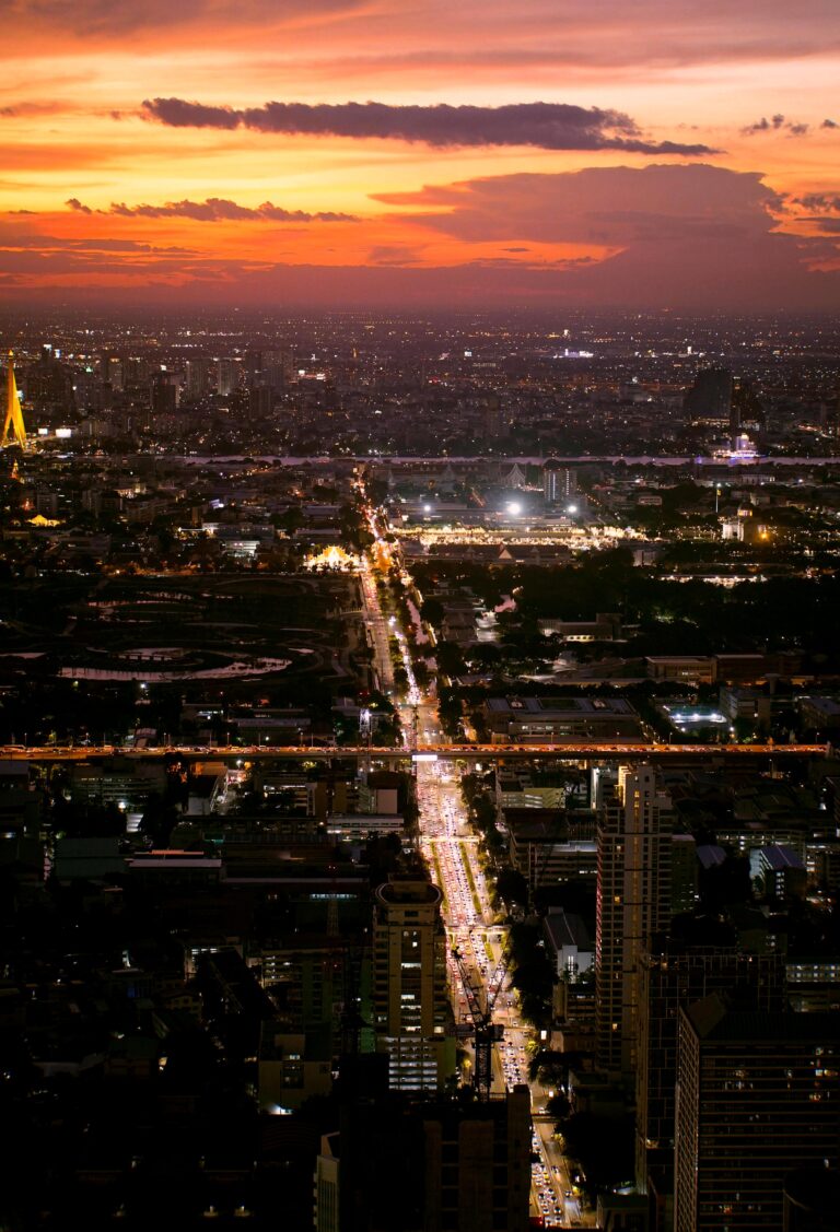 Bangkok skyline Thailand at sunset