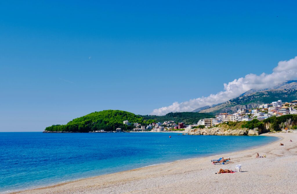 Albanian Riviera coastline summer