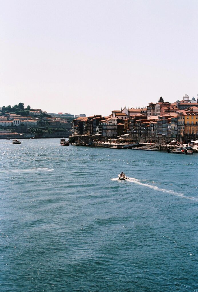 Porto Ribeira district colorful houses along the Douro River