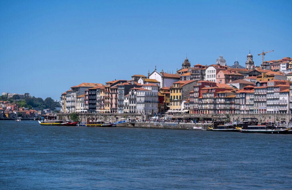 Porto Ribeira waterfront with colorful buildings along the Douro river