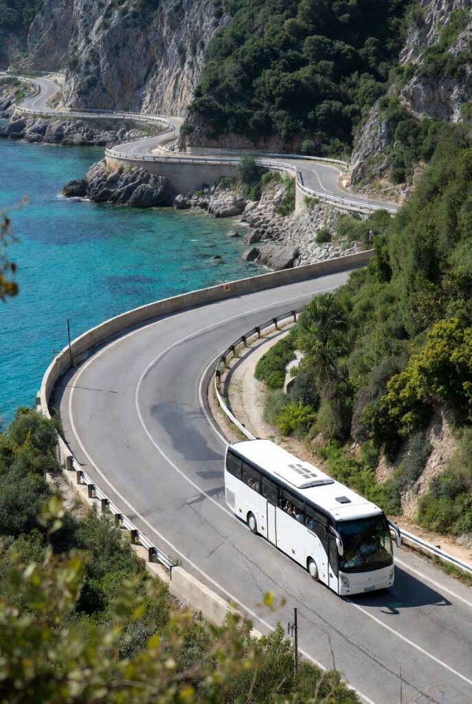 Road route toward southern Albania and the Riviera