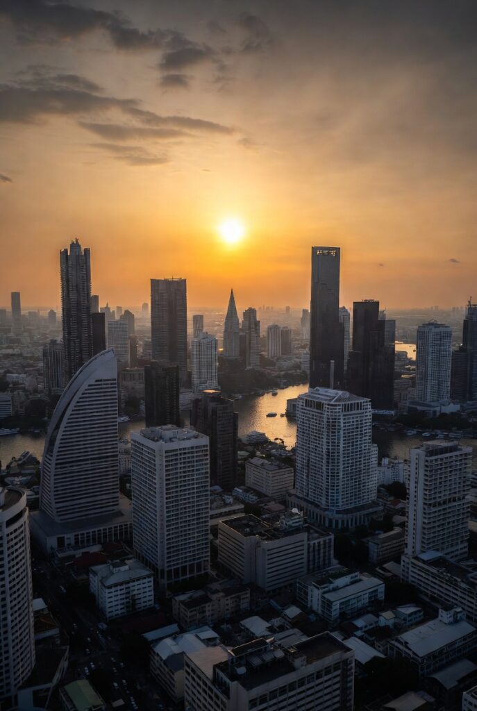 Bangkok skyline during the best time to visit Thailand