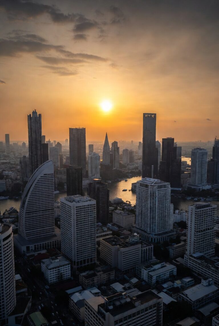 Bangkok skyline during the best time to visit Thailand