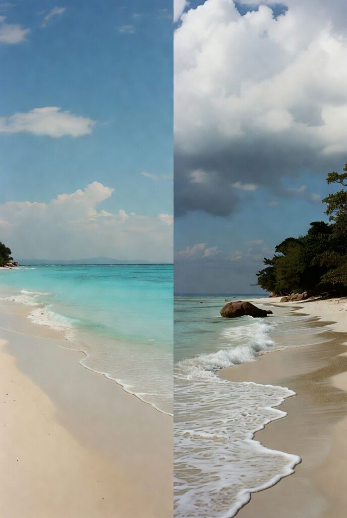 Koh Samui beach in the Gulf of Thailand during good weather