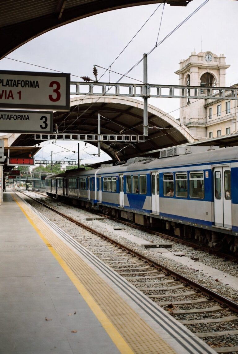 Train platform at Rossio station for the Lisbon to Sintra route
