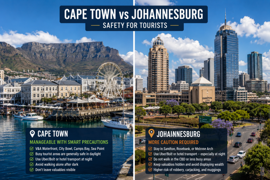 Cape Town vs Johannesburg safety for tourists