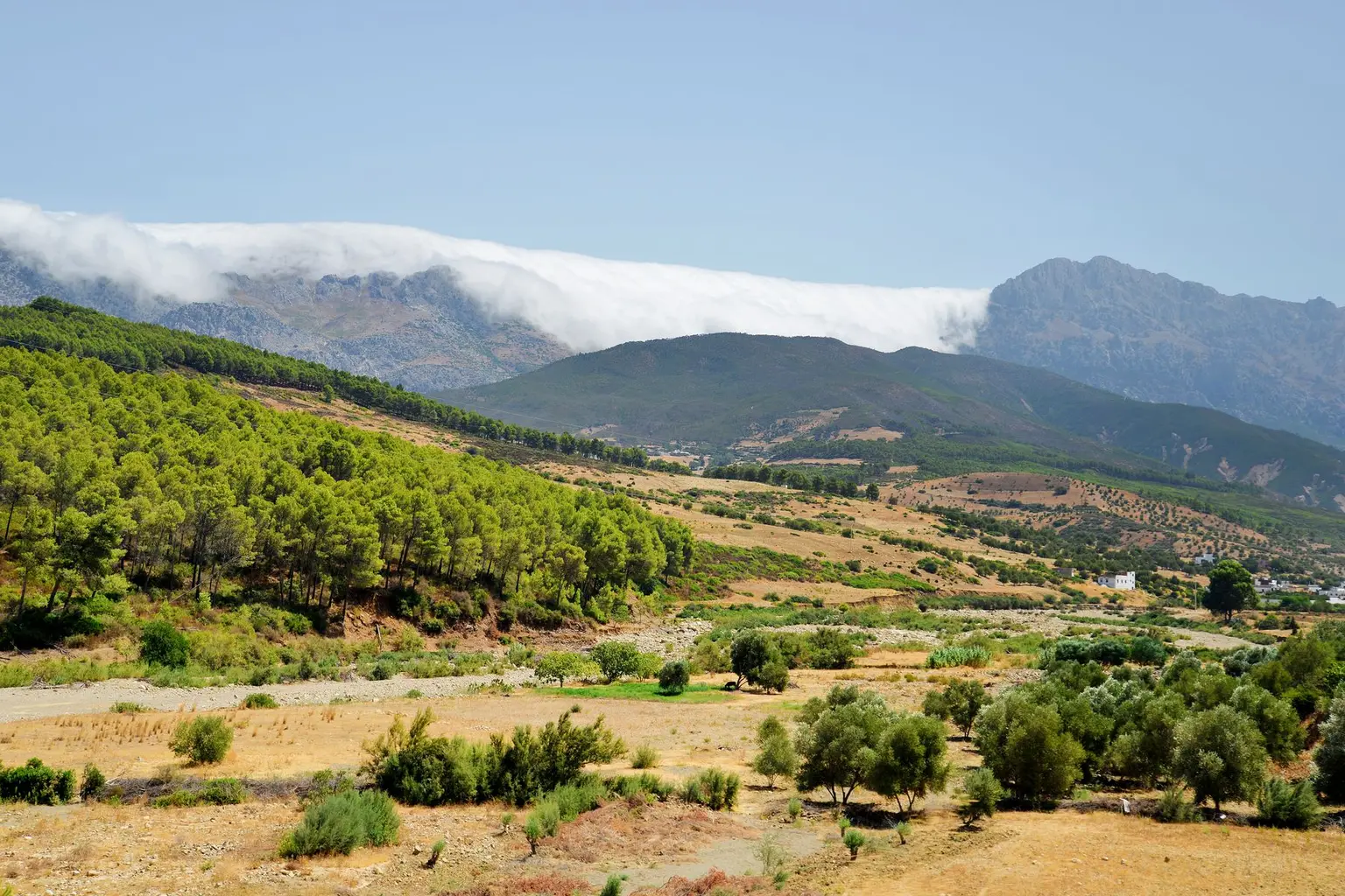 Mountain road approaching Chefchaouen in northern Morocco