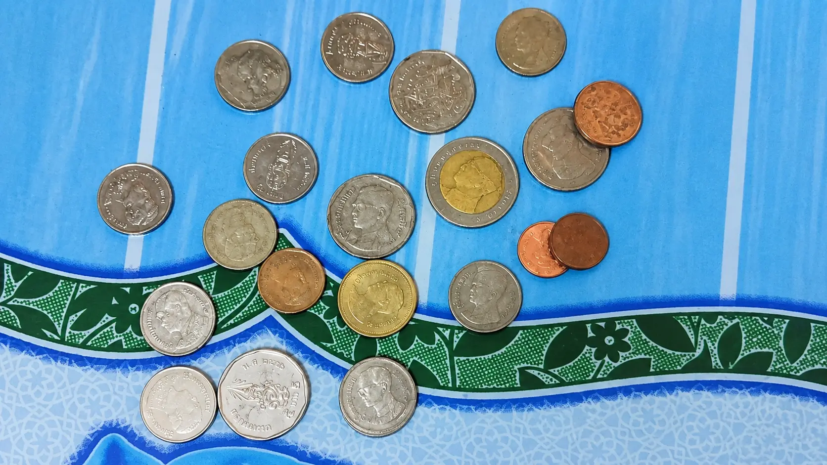 Thai baht coins used for cash spending in Thailand