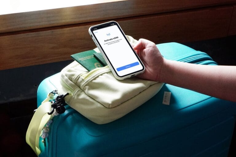 Activating an eSIM on a smartphone before a Vietnam trip